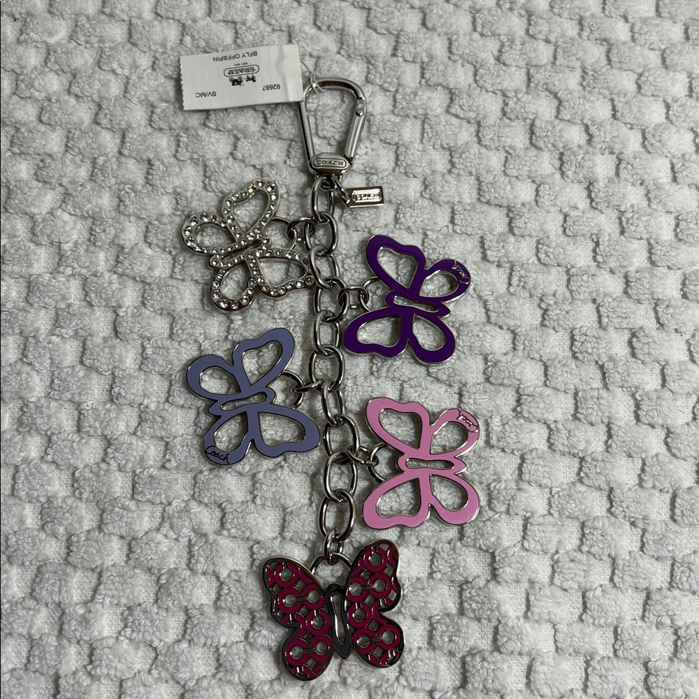 Large Coach Butterfly Keychain Bag Charm